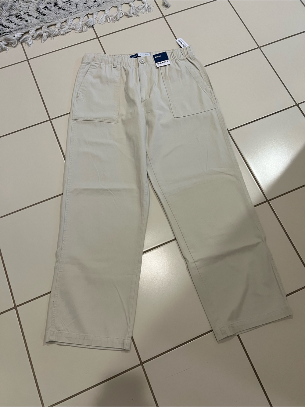 Old Navy Light Cream Baggy Utility Fatigue Pants